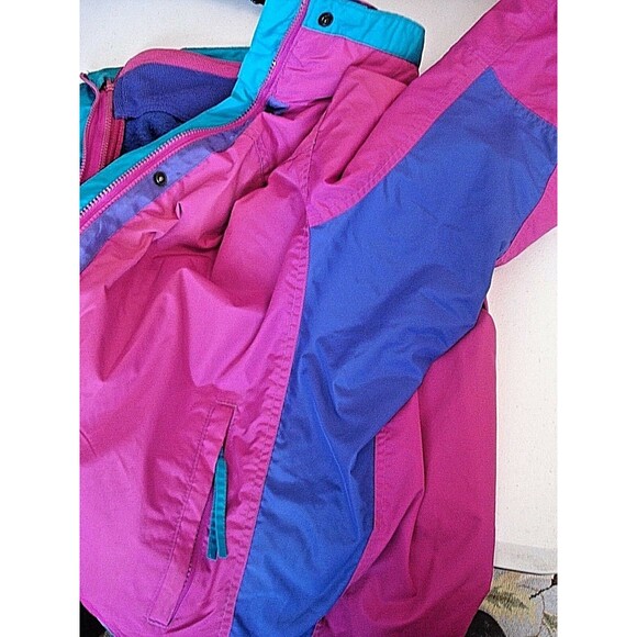 Columbia Ski Jacket Vintage Bugaboo Reversible Pink Purple Blue USA Womens M - Picture 9 of 13